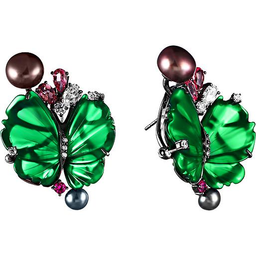 

Серьги женские из серебра Джей Ви 2ES0190701302, жемчуг/агат/фианит, 2ES0190701302