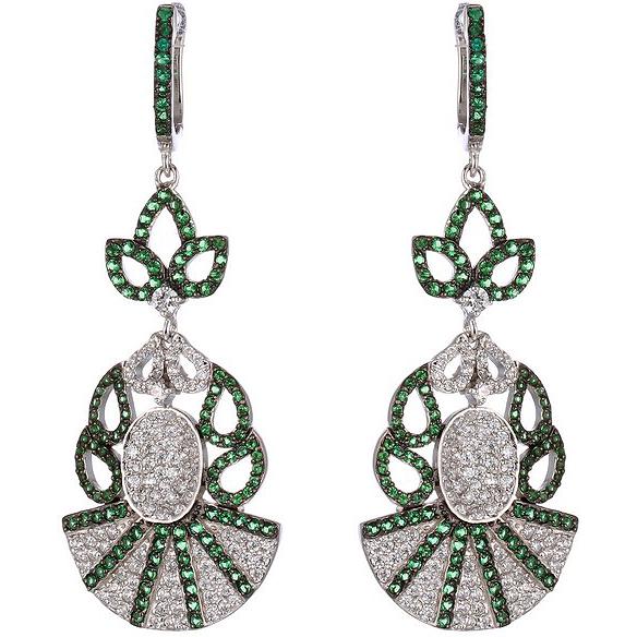 Серьги женские из серебра Джей Ви ZE52162, фианит