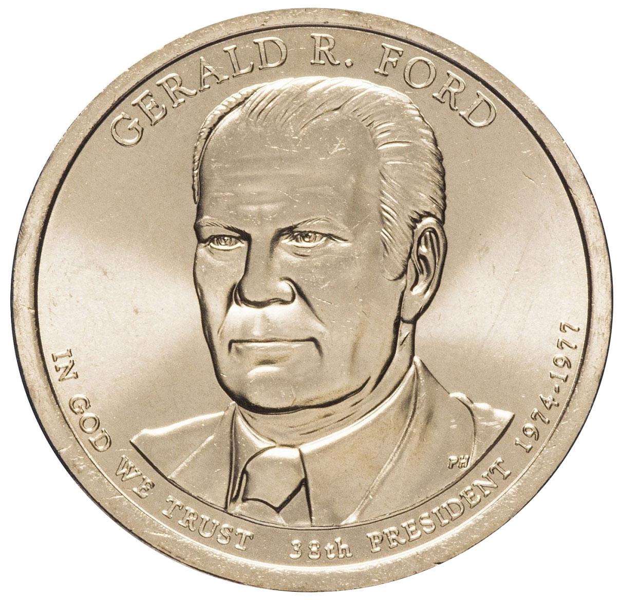 

Памятная монета 1 доллар Джеральд Форд Президенты США, 2016 г. UNC (из мешка)