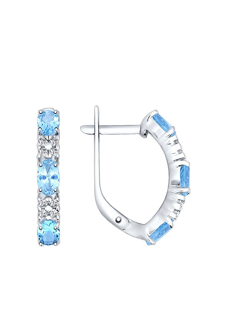 

Серьги из серебра с топазом/фианитом SOKOLOV 92021430, 92021430_k