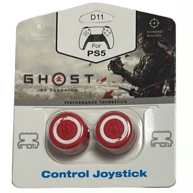 Накладки на стики DualSense/DualShock 4 DH Ghost of Tsushima\D11 (2 шт) Красный (PS4/PS5)