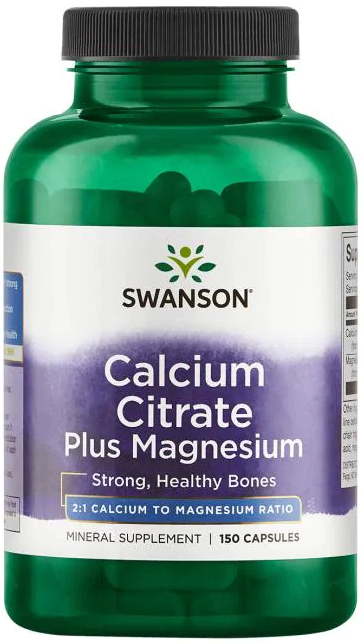 Кальций цитрат и магний SWANSON Calcium Citrate Plus Magmesium капсулы 150 шт.