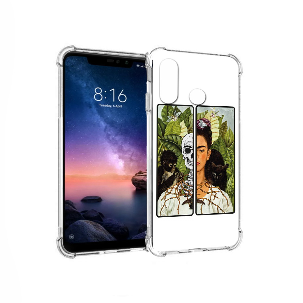 

Чехол MyPads Tocco для Xiaomi Redmi Note 6 сдвоенная картинка девушка скелет, Прозрачный, Tocco