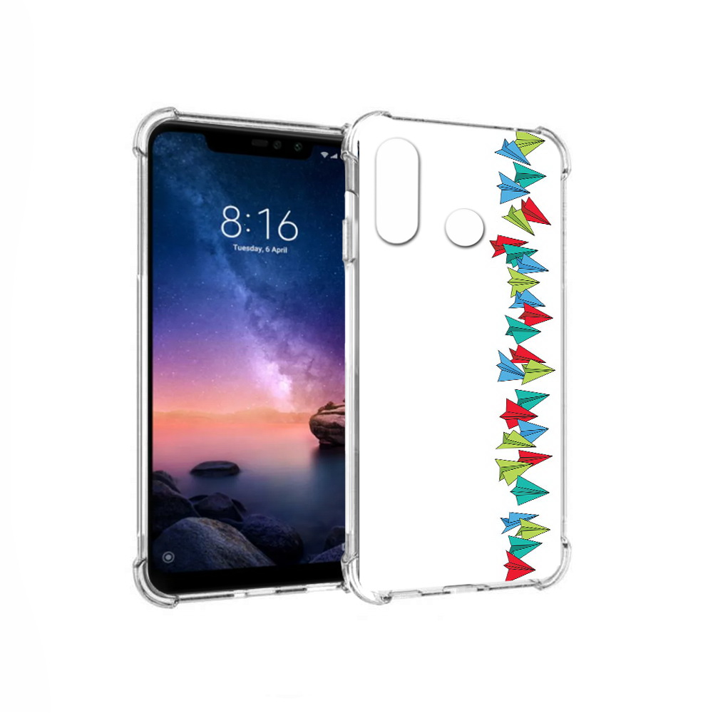 

Чехол MyPads Tocco для Xiaomi Redmi Note 6 самолетики из листочков (PT118671.310.593), Прозрачный, Tocco