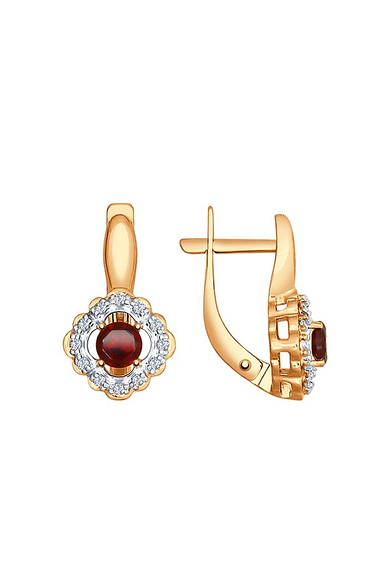 

Серьги из серебра с гранатом/фианитом SOKOLOV 92021544, 92021544_k