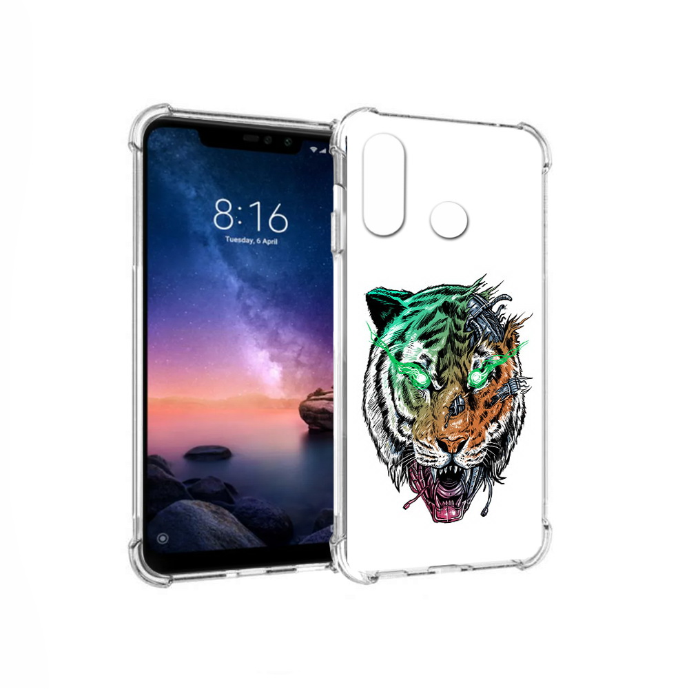 

Чехол MyPads Tocco для Xiaomi Redmi Note 6 робо-тигр (PT118671.310.584), Прозрачный, Tocco