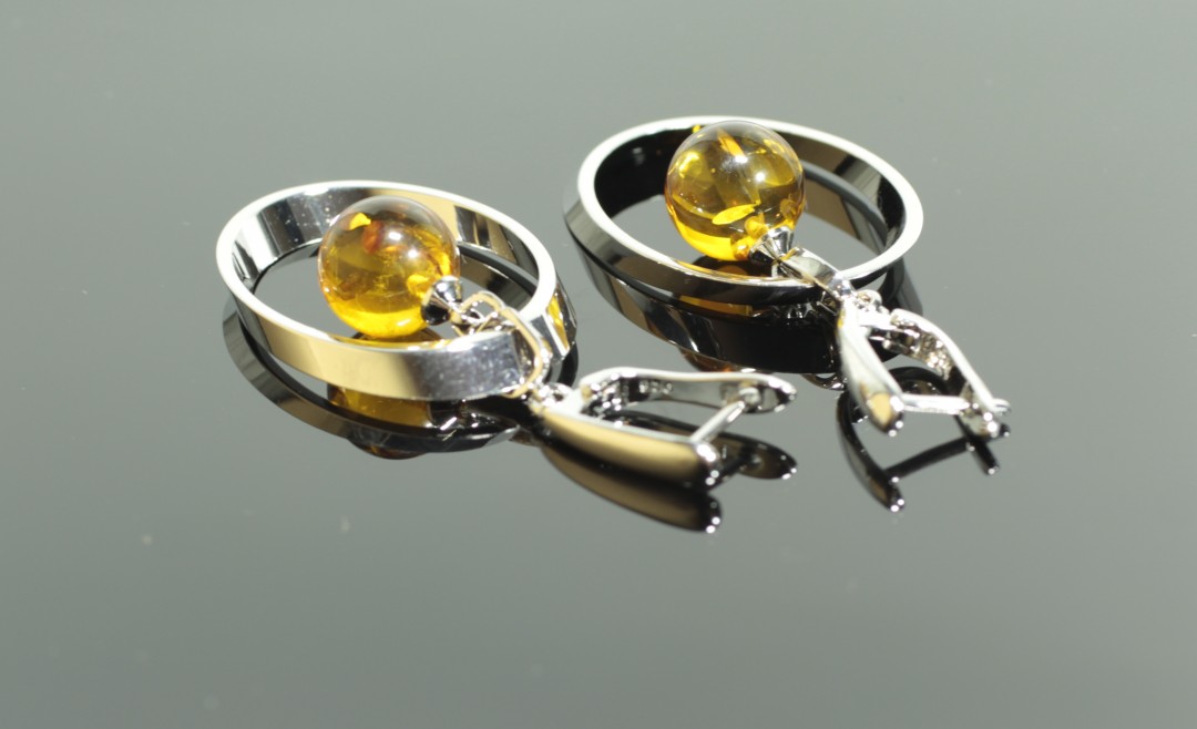 

Серьги подвески из бижутерного сплава T&Z_Mineral 450C_4, янтарь, 450C_4