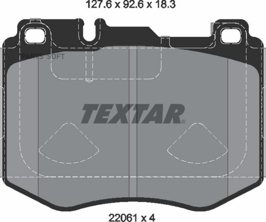 

Тормозные колодки Textar передние дисковые с противошумными пластинами Q+ 2206103