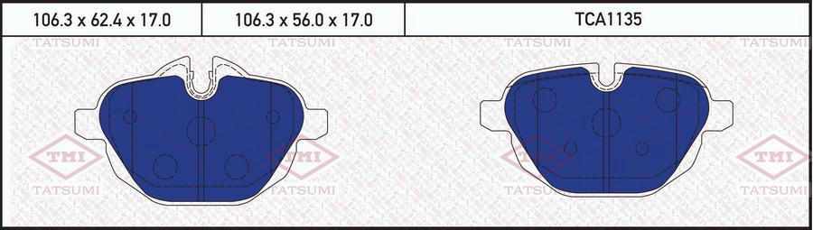 

Тормозные колодки Tatsumi задние дисковые TCA1135