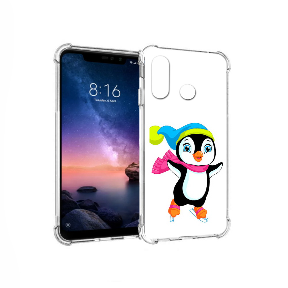 

Чехол MyPads Tocco для Xiaomi Redmi Note 6 пингвин на коньках (PT118671.310.540), Прозрачный, Tocco