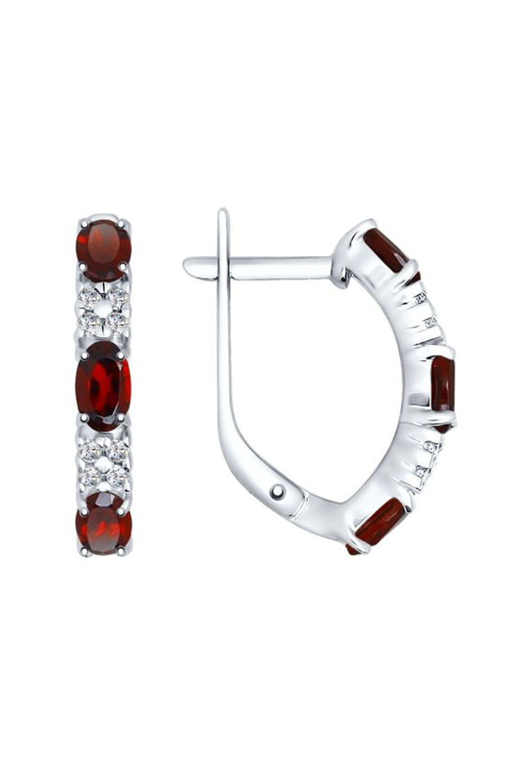 

Серьги из серебра с гранатом/фианитом SOKOLOV 92021431, 92021431