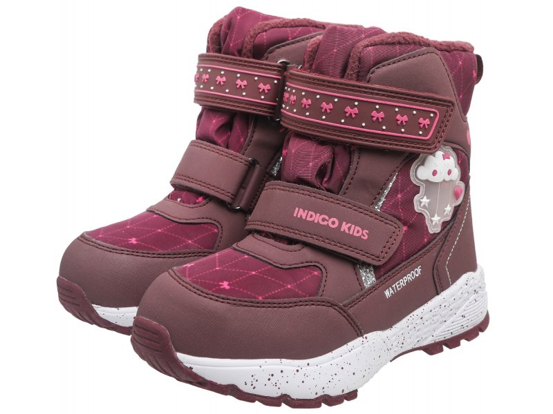 

Ботинки для девочки Indigo kids Waterproof марсала р 34