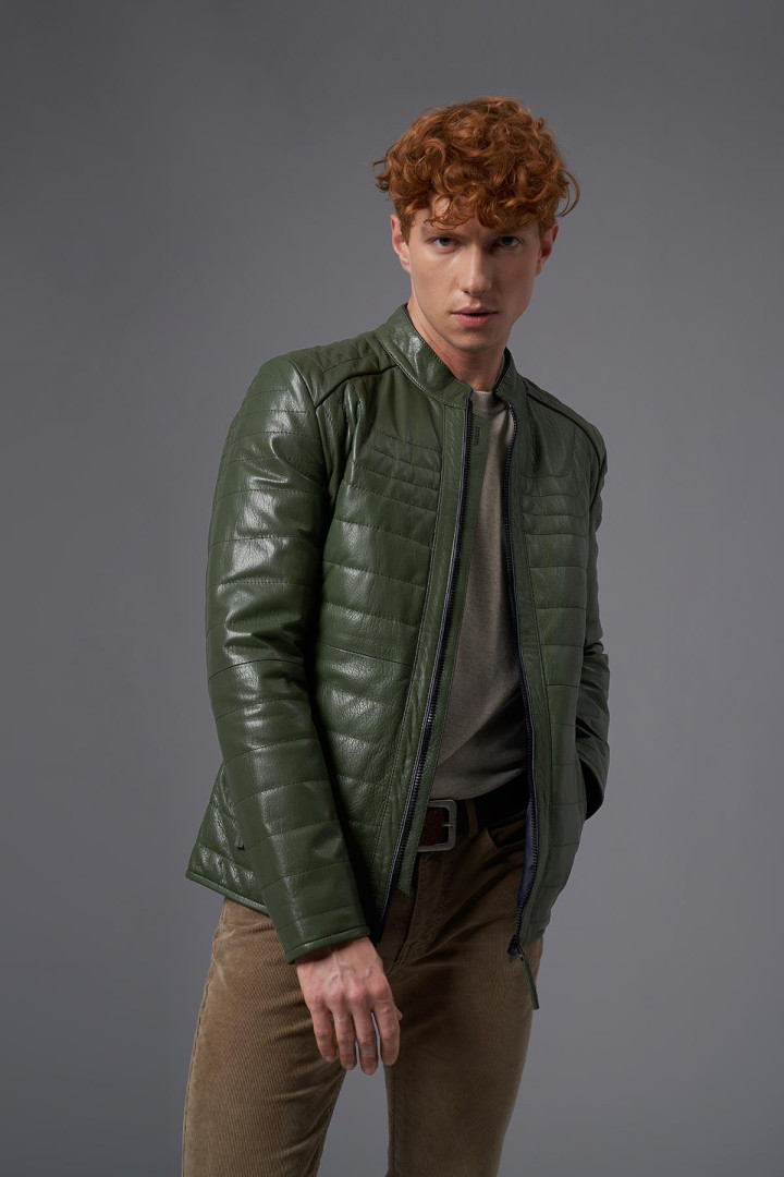 

Кожаная куртка мужская Deri Company BD02348 зеленая 2XL (товары доставляются из-за рубежа), BD02348