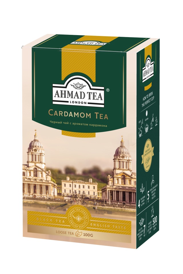 Чай Ahmad Tea, Чай Кардамон, с ароматом кардамона, черный, листовой 100г