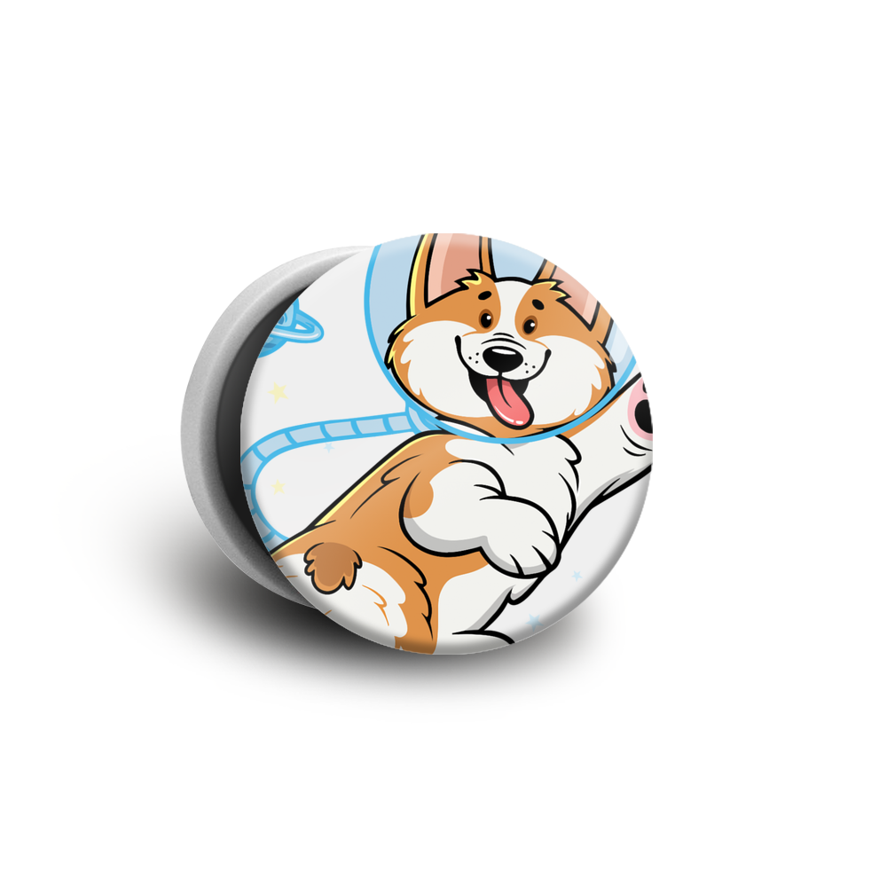 

Попсокет белый с рисунком "Корги-космонавт", POP01-110-1