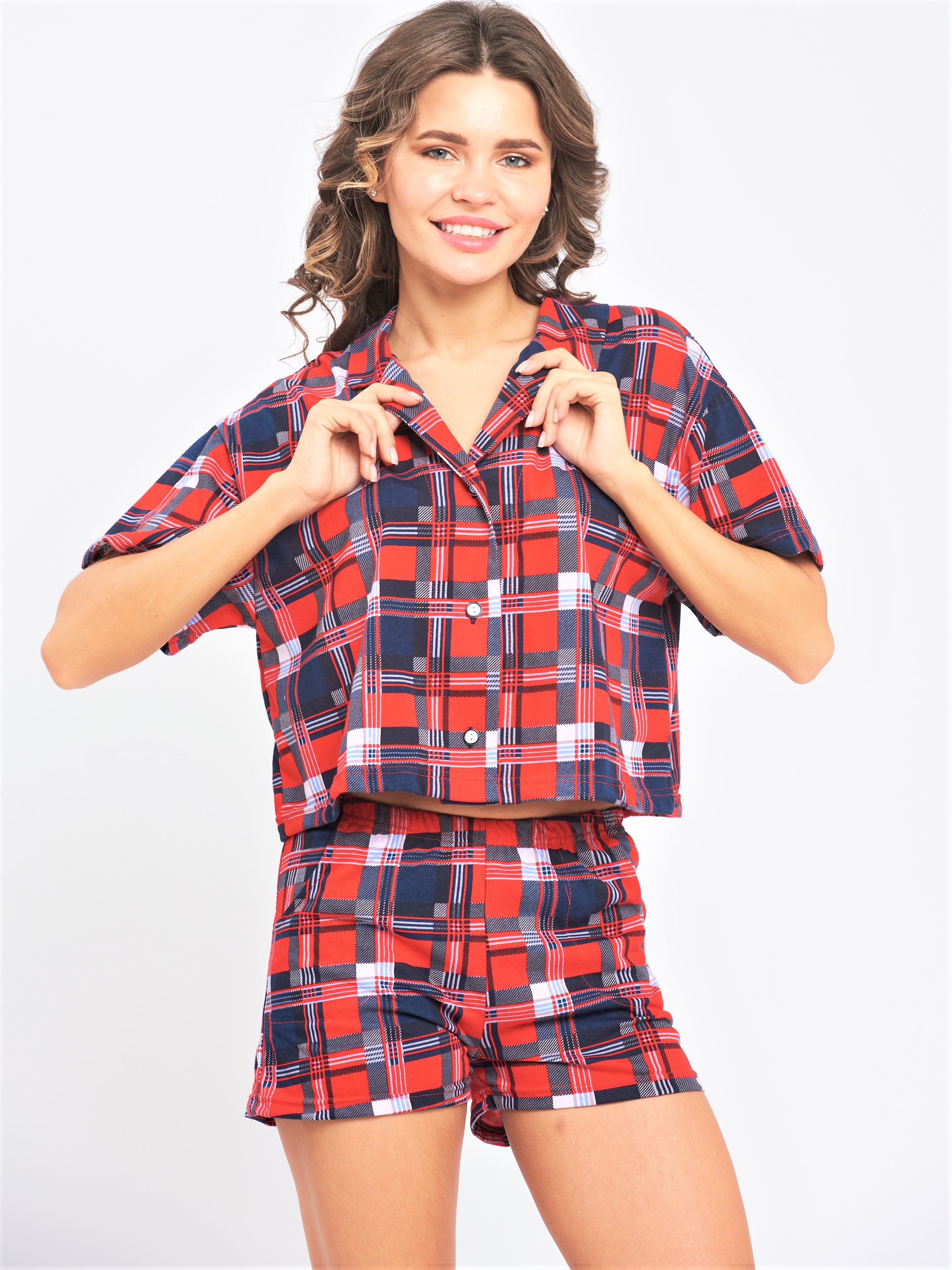 

Комплект домашний женский Live Bright KLETKAPIZAMA красный; синий 46 RU, KLETKAPIZAMA