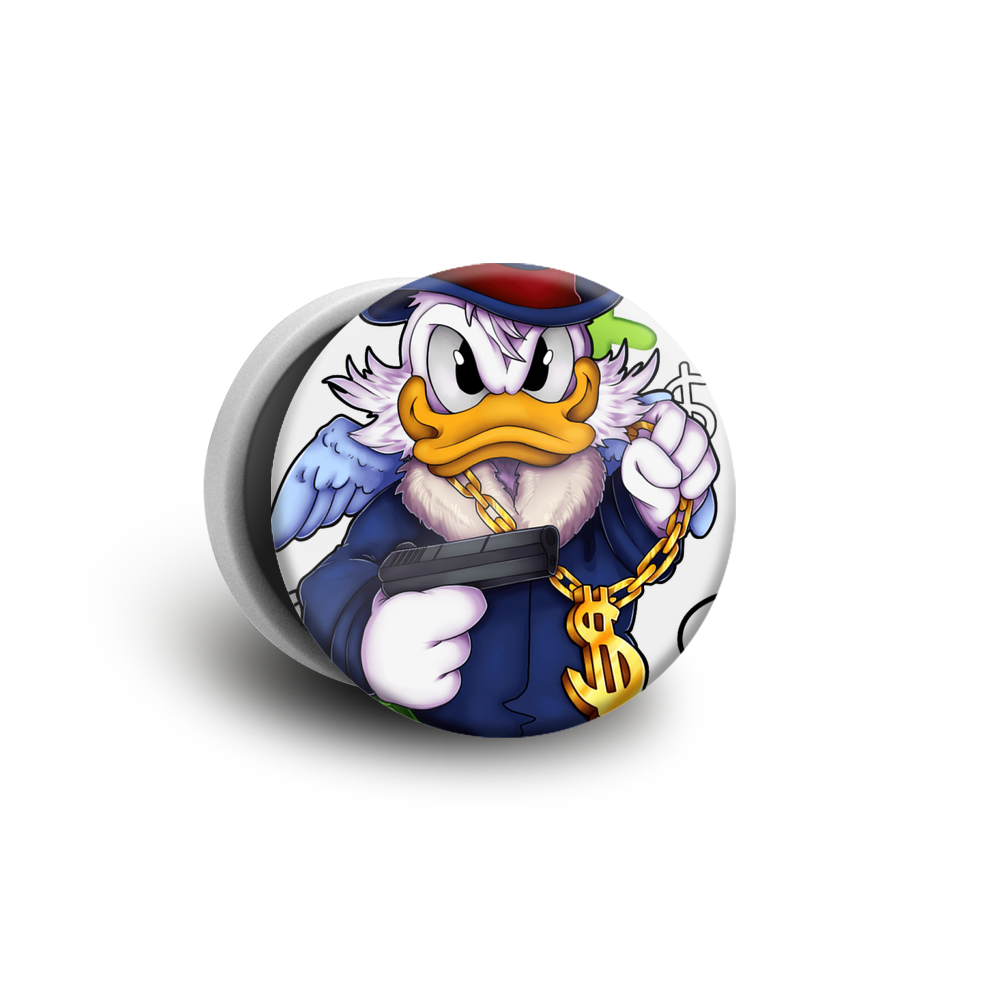 

Попсокет белый с рисунком "Scrooge McDuck with a Gold Chain", POP01-110-1