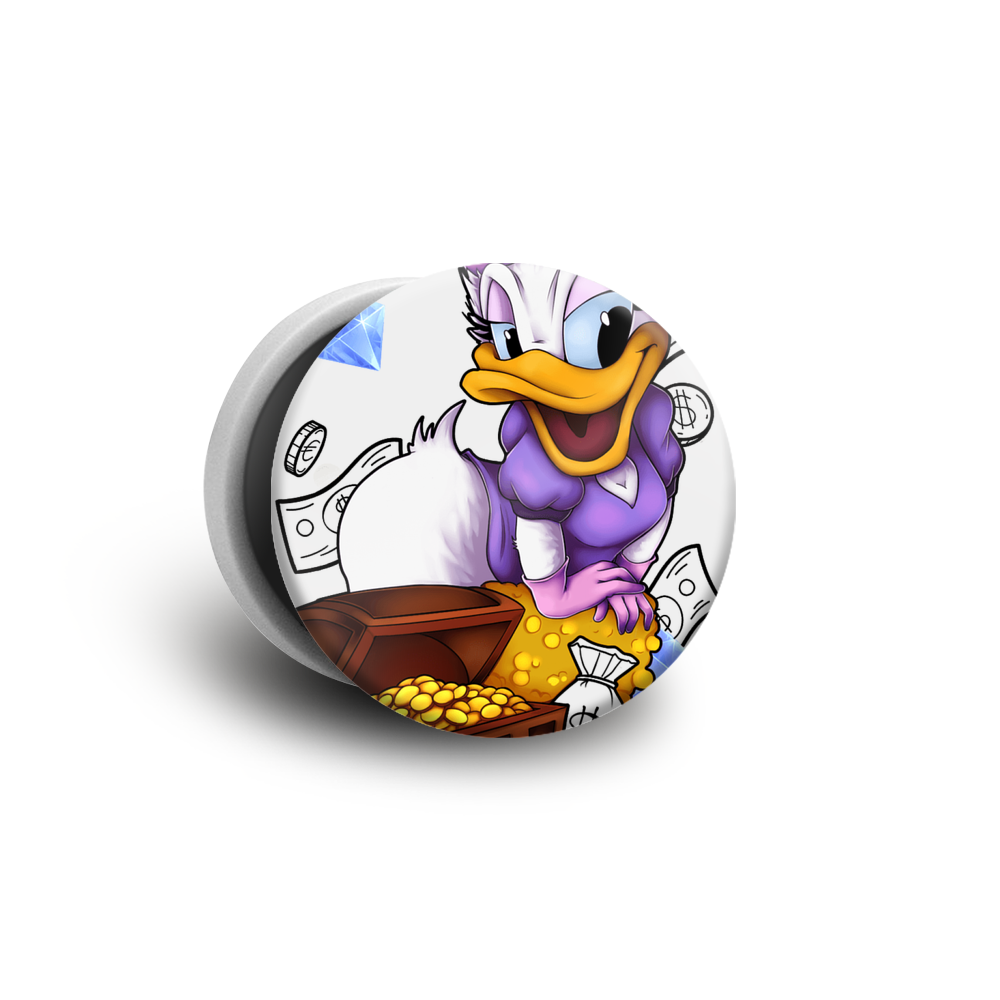

Попсокет белый с рисунком "Rich Daisy Duck", POP01-110-1