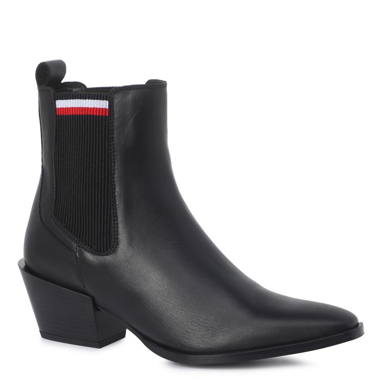 фото Женские ботинки челси tommy hilfiger corporate elastic flat boot fw0fw05166 черный р.37 eu