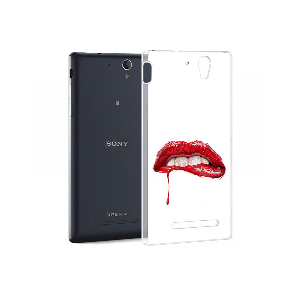 

Чехол MyPads Tocco для Sony Xperia C5 Ultra яркие красные губы (PT16261.253.706), Прозрачный, Tocco