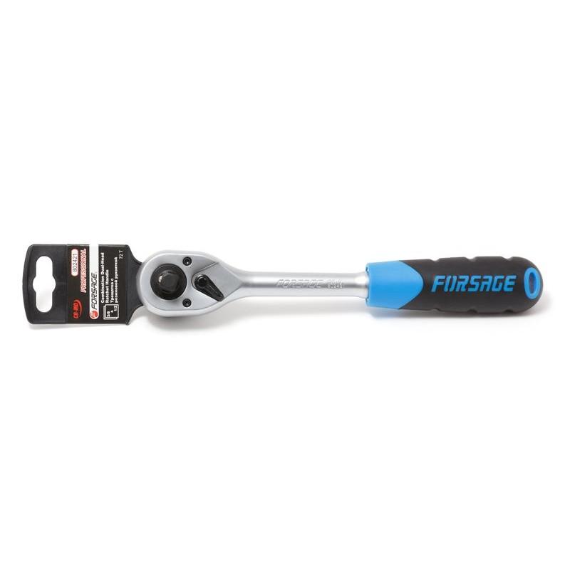 

Трещотка реверсивная двухсторонняя Forsage F-802421 с резиновой ручкой 1/2", F-802421