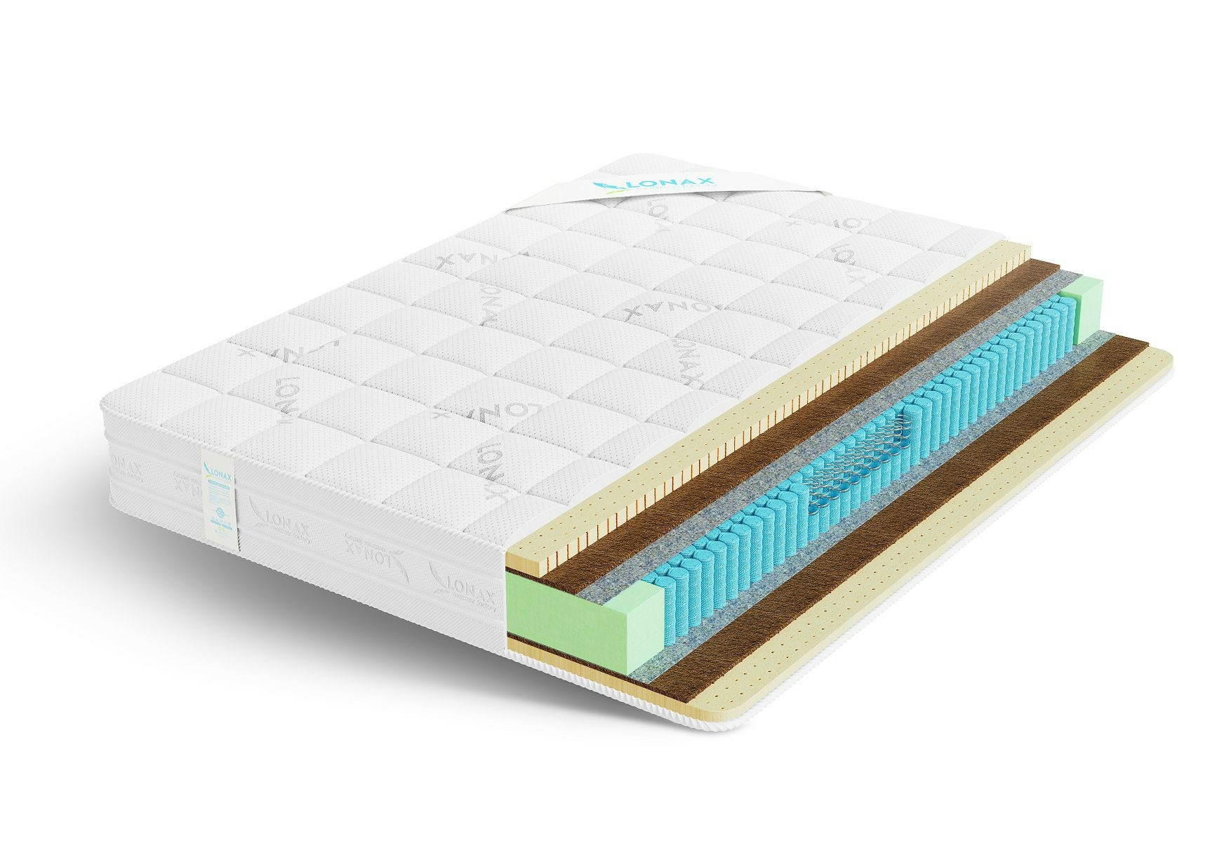 

Матрас Lonax Классик Medium S1000 160х205, Бежевый;белый;серый;серебристый, Medium S1000