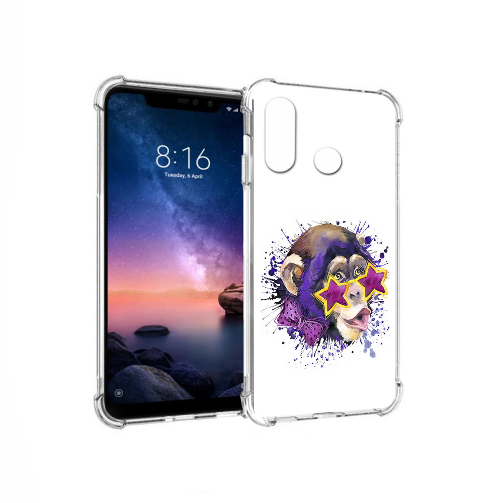 

Чехол MyPads Tocco для Xiaomi Redmi Note 6 обезьяна в очках (PT118671.310.524), Прозрачный, Tocco