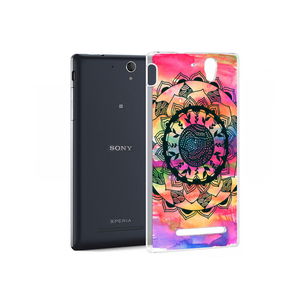 

Чехол MyPads Tocco для Sony Xperia C5 Ultra яркая абстракция круглый цветок, Прозрачный, Tocco
