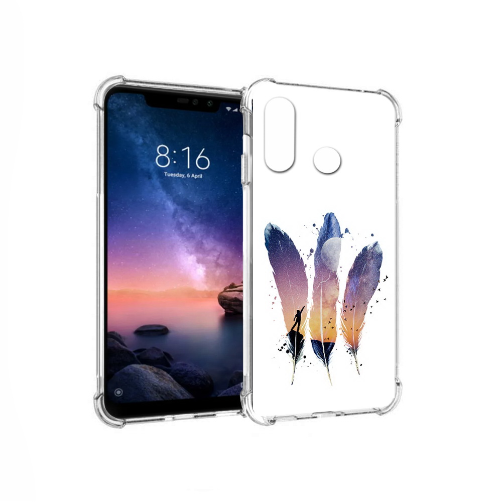 

Чехол MyPads Tocco для Xiaomi Redmi Note 6 небесные перья (PT118671.310.519), Прозрачный, Tocco