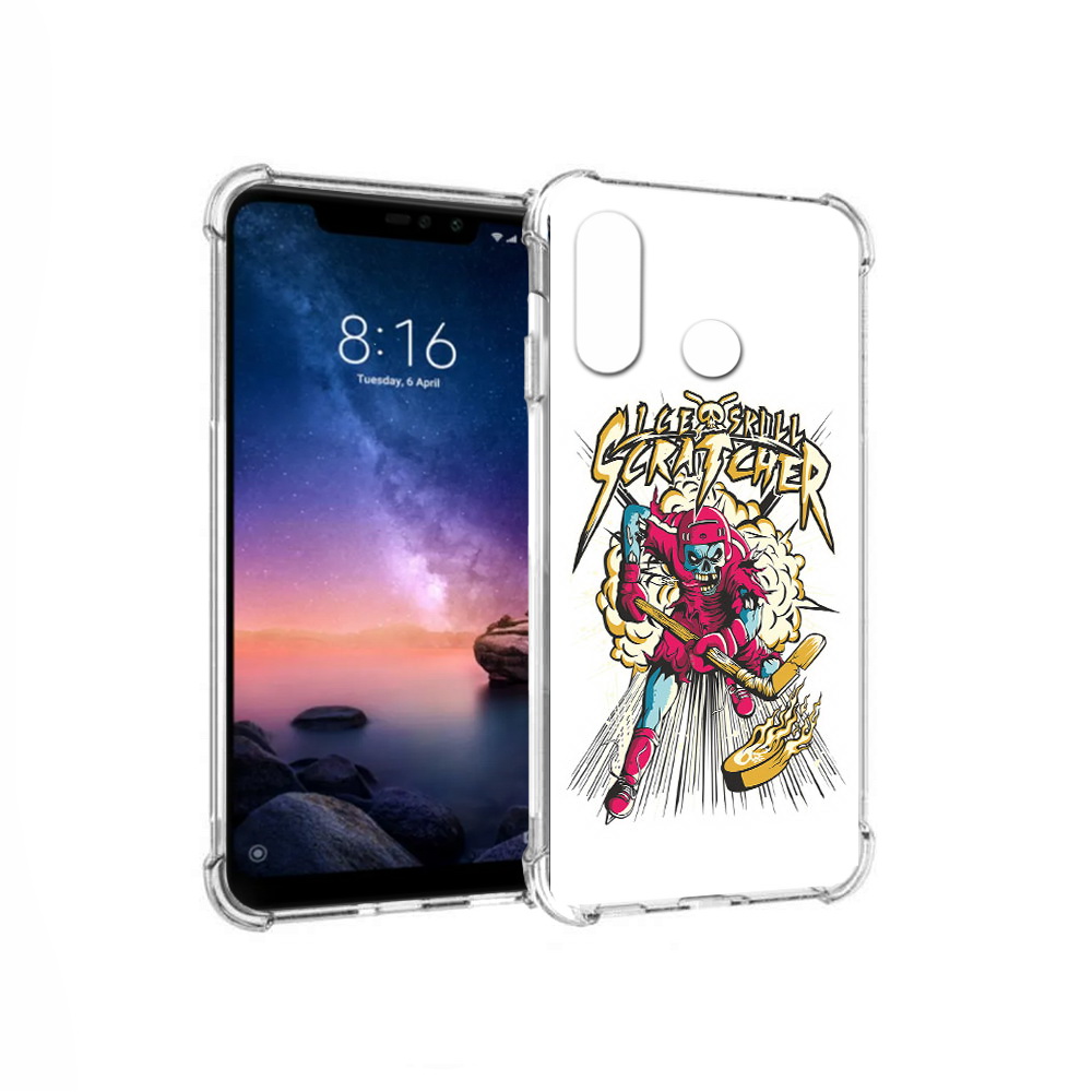 

Чехол MyPads Tocco для Xiaomi Redmi Note 6 нарисованный скелет хоккеист (PT118671.310.514), Прозрачный, Tocco