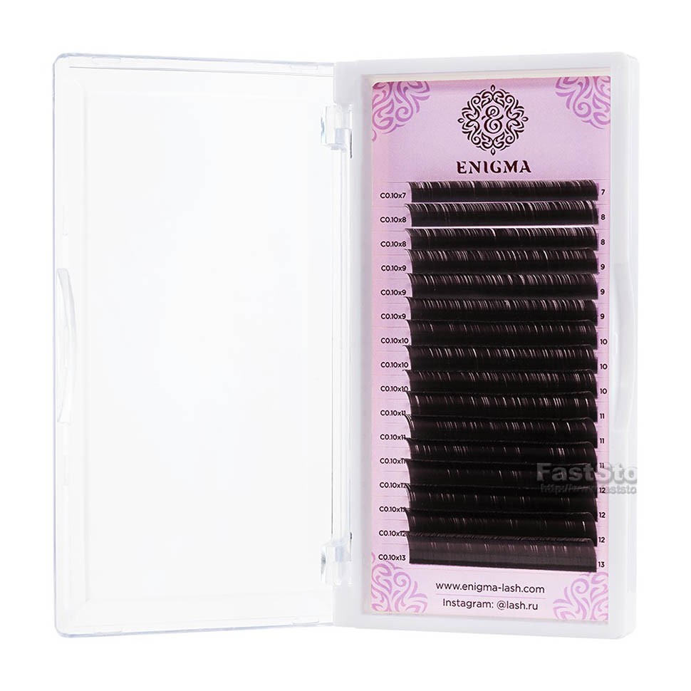 

Коричневые ресницы цвет Мокка ENIGMA одна длина 16 линий C+ 0.1 10, Коричневый