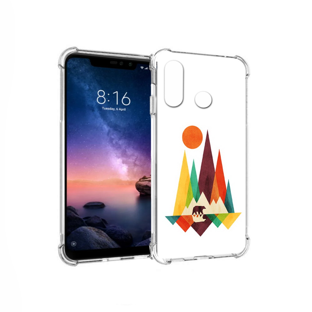 

Чехол MyPads Tocco для Xiaomi Redmi Note 6 нарисованные горы с медведем (PT118671.310.506), Прозрачный, Tocco