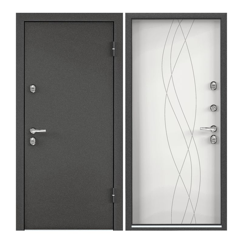 

Дверь входная для загородного дома Torex Village 880х2050, правый, серый/белый, Village