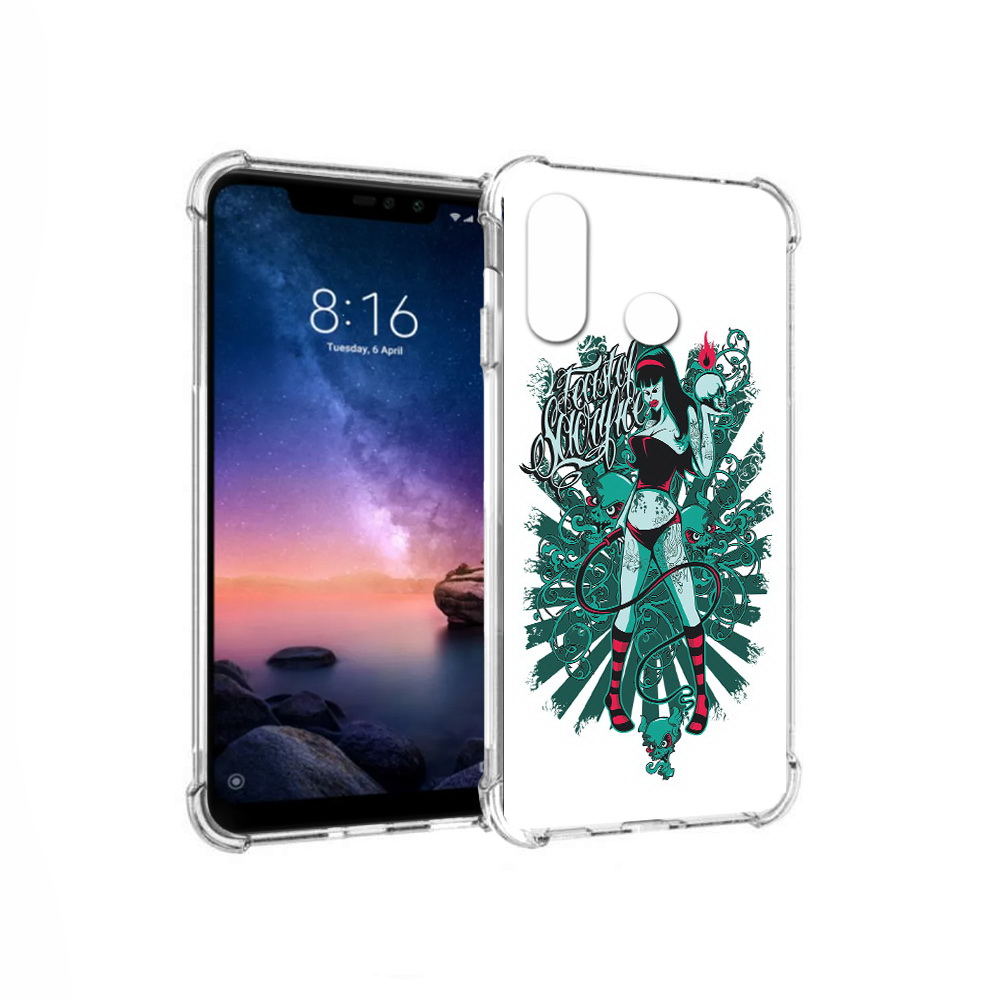 

Чехол MyPads Tocco для Xiaomi Redmi Note 6 нарисованная девушка в татуировках, Прозрачный, Tocco