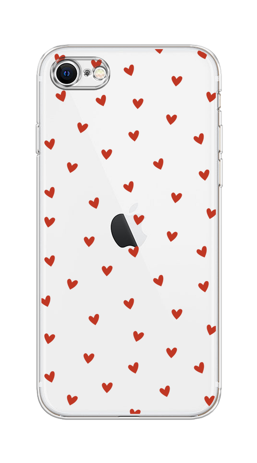 

Чехол на Apple iPhone 7/8/SE 2020/SE 2022 "Red hearts", Красный;прозрачный, 10650-1