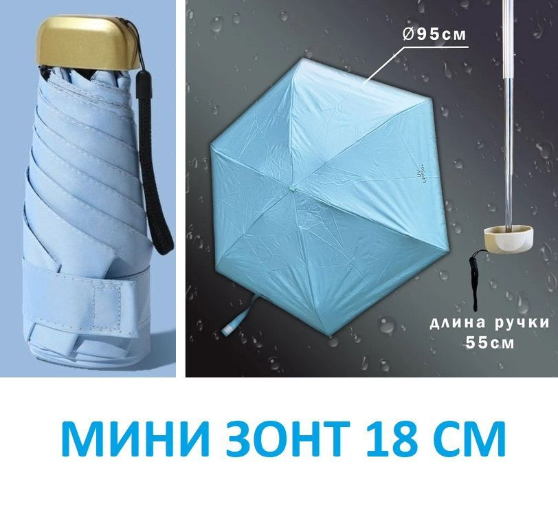 Зонт унисекс TOP-Store UV UPF50 голубой