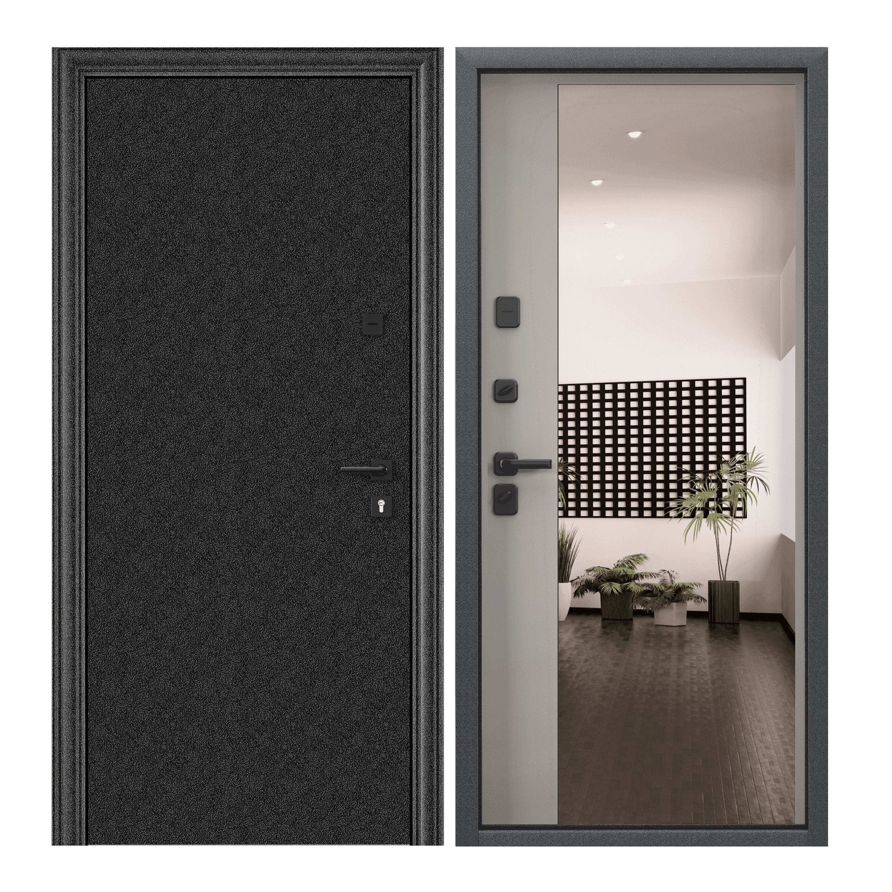 фото Дверь входная для квартиры металлическая torex comfort x 950х2070, левый, зеркало torex стальные двери
