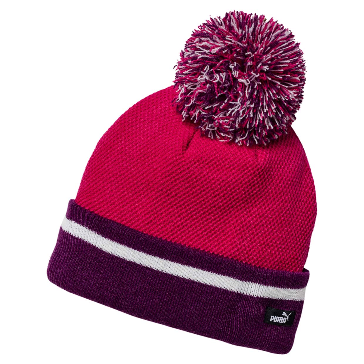 фото Шапка бини женская puma style wm pom pom beanie розовая, р. 56-58