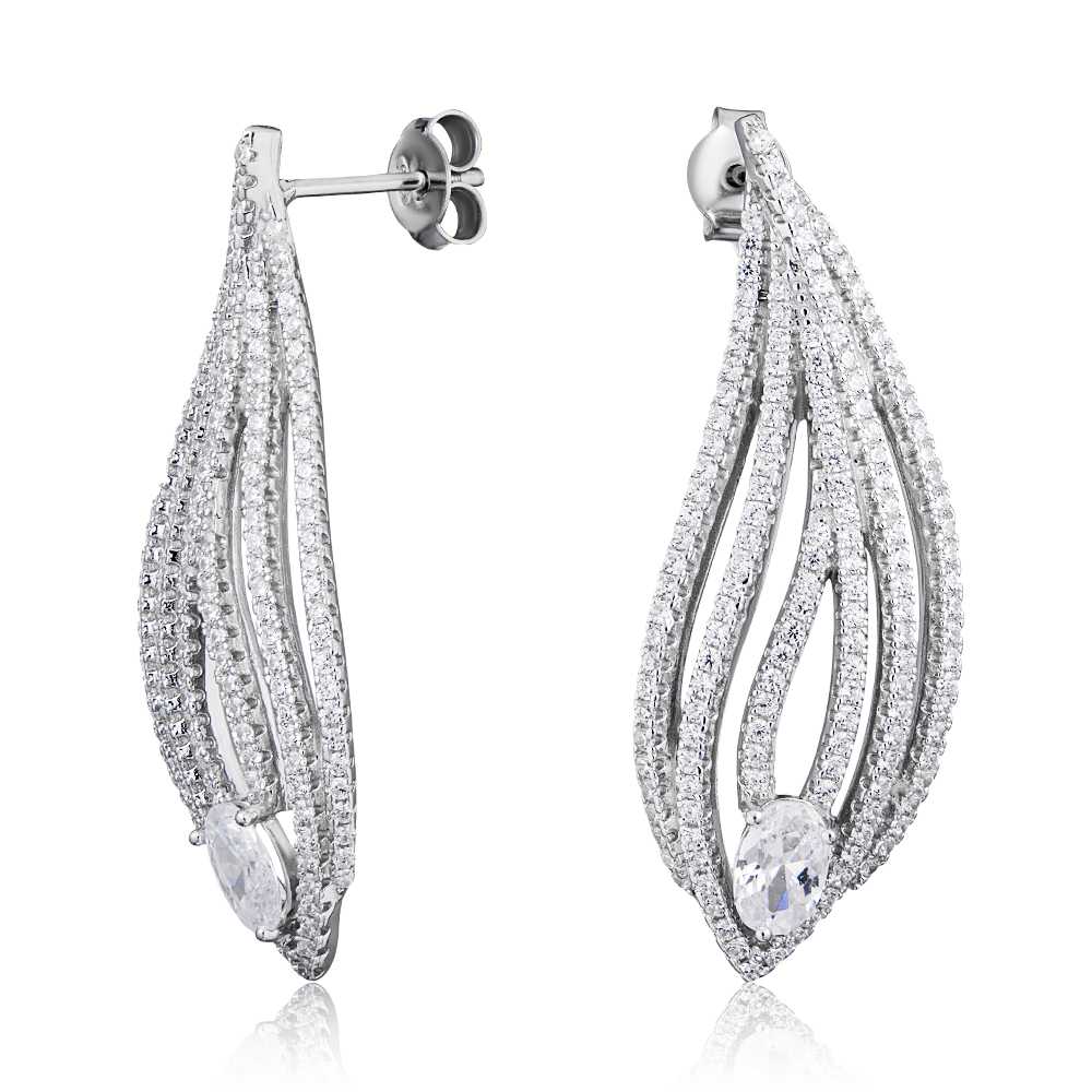 

Серьги из серебра с фианитом ЮВЕЛИР КАРАТ 2129173/9YJ2SE0164