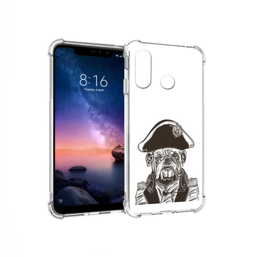

Чехол MyPads Tocco для Xiaomi Redmi Note 6 мопс генерал (PT118671.310.483), Прозрачный, Tocco
