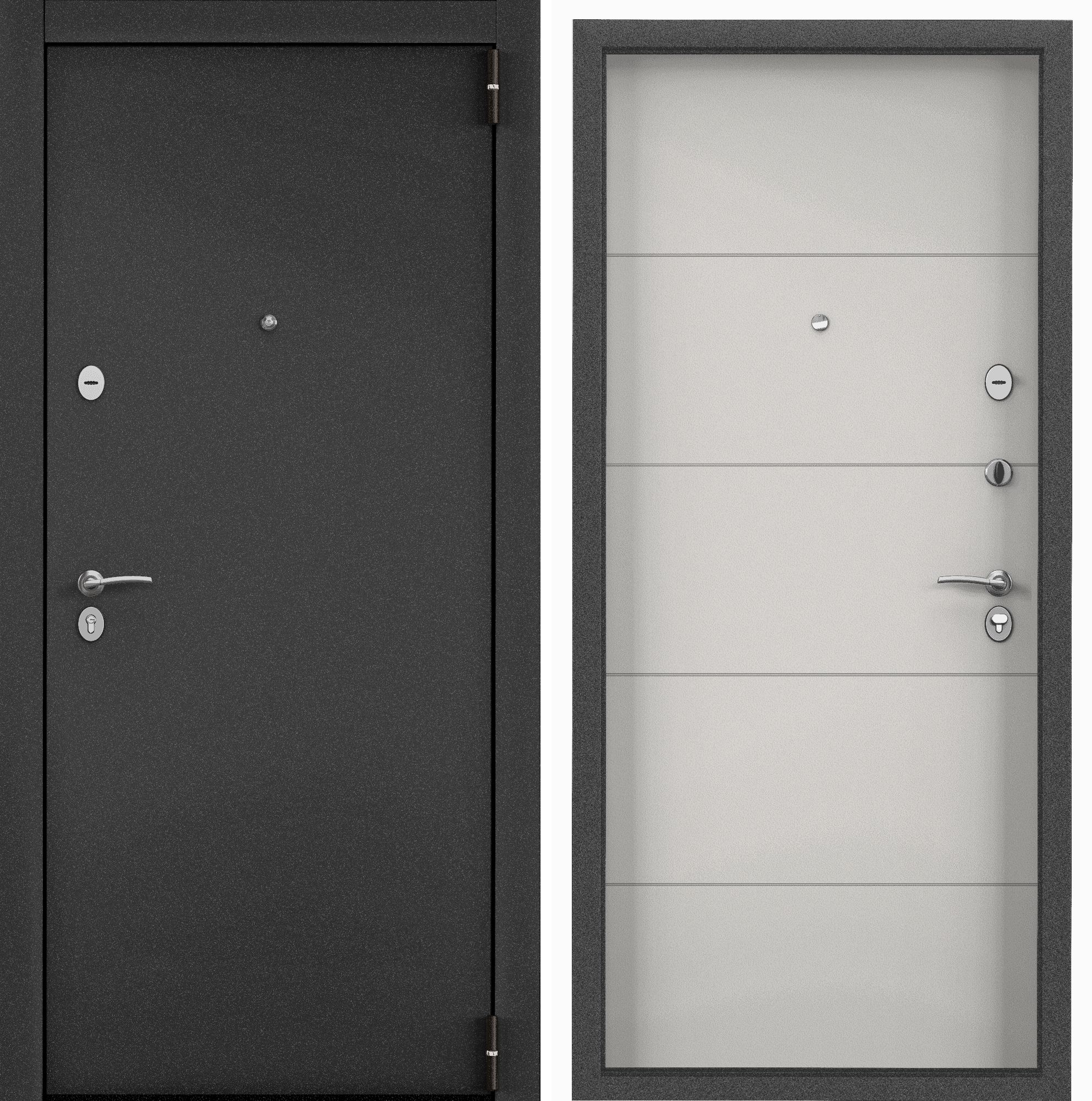 Дверь входная для квартиры металлическая Torex Terminal-D 860х2050 правый, черный/белый