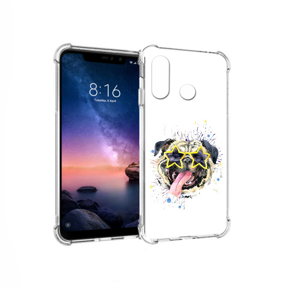 

Чехол MyPads Tocco для Xiaomi Redmi Note 6 мопс боксер (PT118671.310.482), Прозрачный, Tocco
