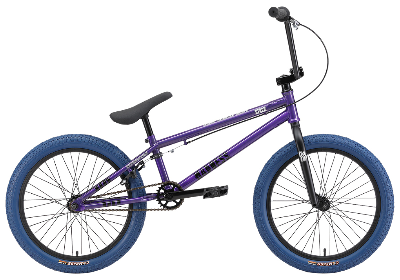 Велосипед Stark BMX Madness BMX 4 (2024) Серый, Фиолетовый, Синий 20