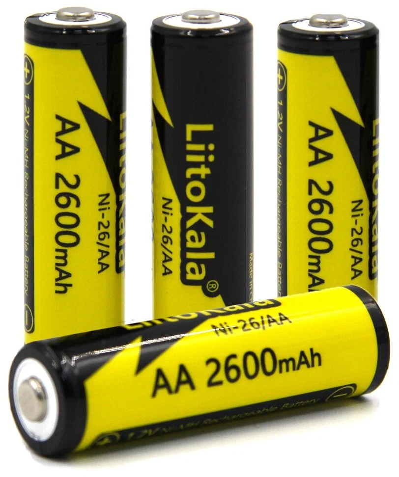 Аккумулятор LiitoKala Ni-26 AA Ni-Mh 2600 мА ч 1.2V (4штуки) аккумулятор li ion 2600 ма ч 3 7в ао энергия icr18650