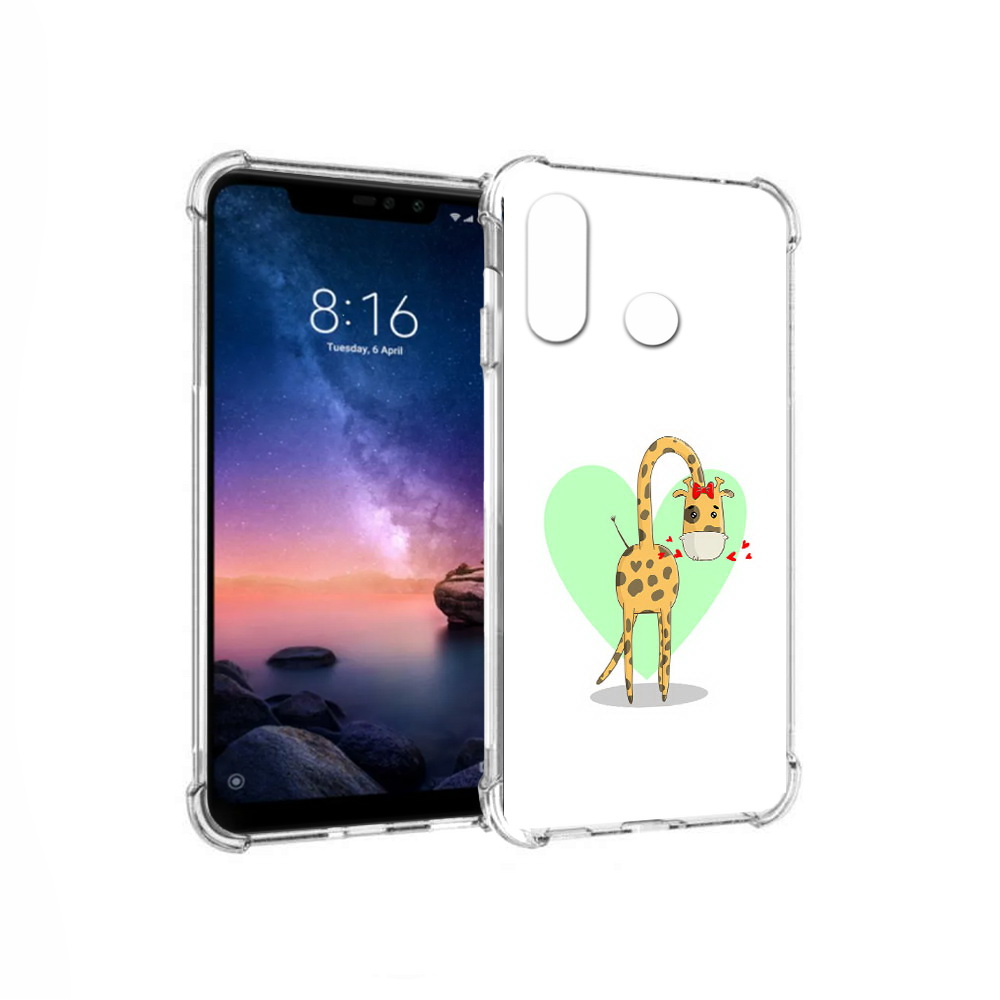 

Чехол MyPads Tocco для Xiaomi Redmi Note 6 Влюбленный жираф 14 февраля (PT118671.310.47), Прозрачный, Tocco