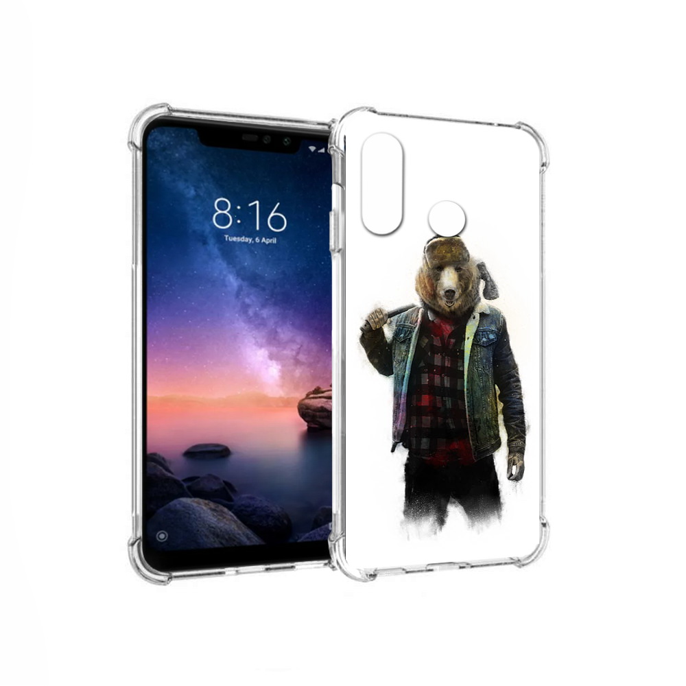 

Чехол MyPads Tocco для Xiaomi Redmi Note 6 медведь с топором (PT118671.310.469), Прозрачный, Tocco