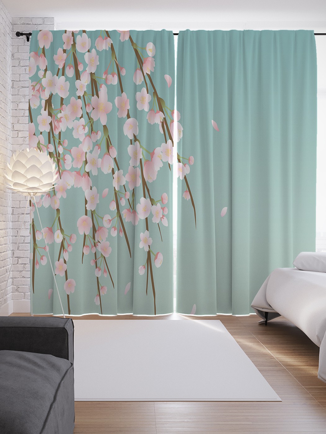 

Шторы JoyArty с фотопечатью "Ветки сакуры" из сатена, 290х265 см, Ветки сакуры