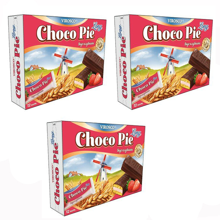 

Печенье Choco Pie Long Клубника Вироско (3 шт. по 216 г)