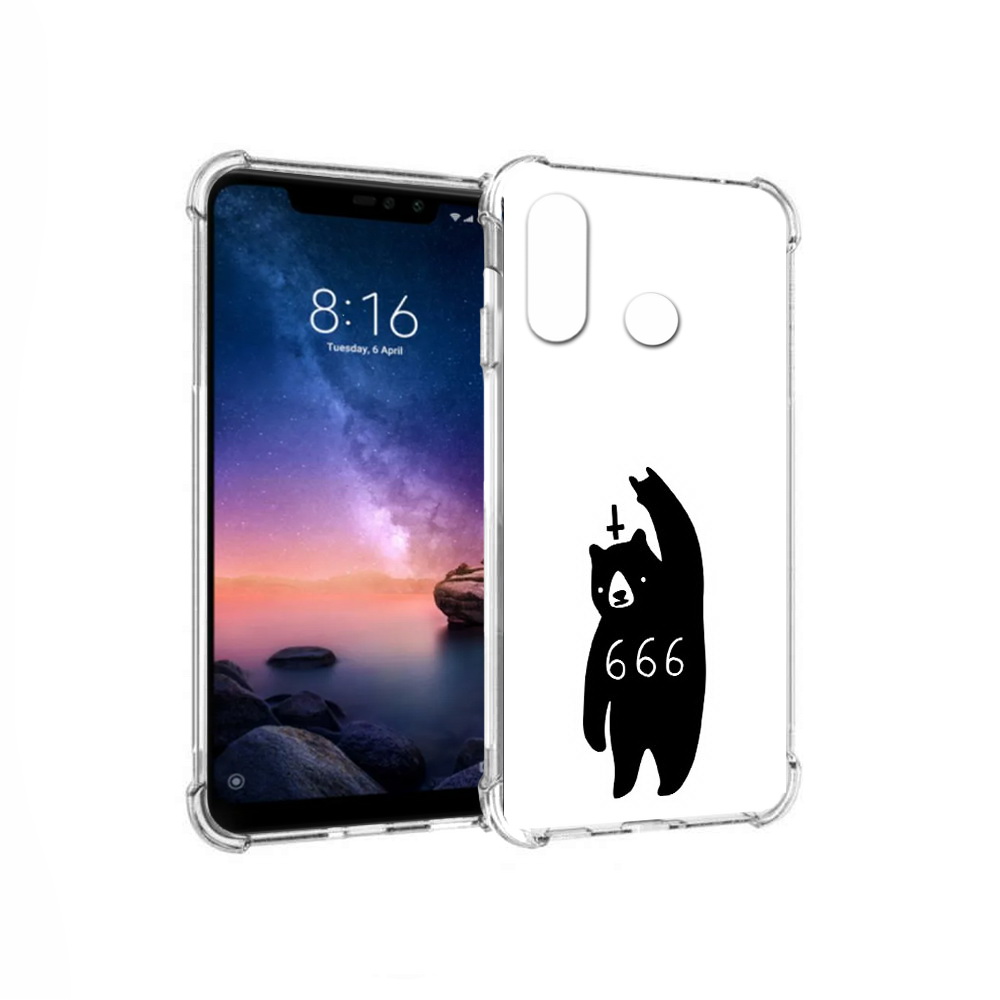 

Чехол MyPads Tocco для Xiaomi Redmi Note 6 медведь 666 (PT118671.310.462), Прозрачный, Tocco