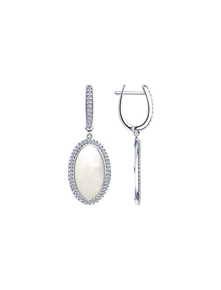 

Серьги из серебра с фианитом/перламутром SOKOLOV 83020058, 83020058_k